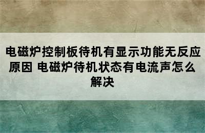 电磁炉控制板待机有显示功能无反应原因 电磁炉待机状态有电流声怎么解决